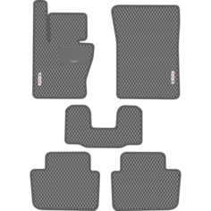 Автомобильные коврики EVA для BMW X3 I E83 (2003-2010), с каучуковым подпятником и 2 эмблемами BMW, серые с серым кантом, ячейка - ромб Carstar