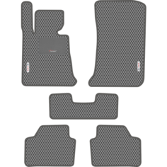 Автомобильные коврики EVA для BMW X1 I E84 (2009-2015), с каучуковым подпятником и 2 эмблемами BMW, серые с серым кантом, ячейка - ромб Carstar
