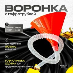 Воронка телескопическая автомобильная для заливки бензина, гсм, топлива, дизеля, масла, с ситечком или фильтром, диаметр 135 мм Loks