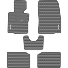 Автомобильные коврики EVA для Mini Countryman I R60 (2010-2016), с каучуковым подпятником и 2 эмблемами Mini, серые с серым кантом, ячейка - ромб Carstar