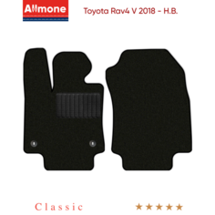 Коврики в салон текстильные Allmone "Классик" для Toyota Rav4 5 (MXAA52/MXAA54AT) 2018 - Н. В, черные, 2шт. / Тойота Рав4 5