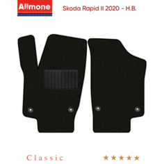Коврики в салон текстильные Allmone "Классик" для Skoda Rapid 2 2020 - Н. В, черные, 2шт. / Шкода Рапид 2