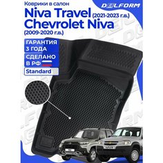 Коврики Нива Тревел (2021-23), в салон, коврики Шевроле Нива (2009-20) Lada Niva Chevrolet с бортиками, эва, eva Delform