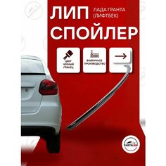 Лип спойлер черный лак на Лада Гранта лифтбек, Гранта ФЛ лифтбек Parts Line