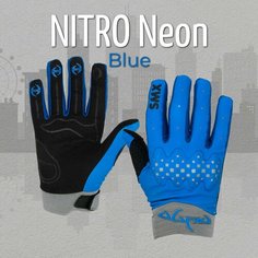 Мотоперчатки EDGE NITRO Neon Blue L