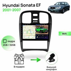 Магнитола для Hyundai Sonata EF 2001-2007 Тагаз, 4 ядерный процессор 2/32Гб ANDROID 10, IPS экран 9 дюймов, Wifi, андроид штатная автомагнитола, головное устройство Хендай Соната Topway