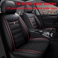 Кожаный чехол на сиденье автомобиля для Peugeot 301 307 sw 508 sw 308 206 4007 2008 5008 2010 3008 2012 107 защитные аксессуары для сидений, Front black red line Sogloty
