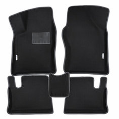 Коврики ЕВА EVA ЭВА с бортами 3д 3D для Daewoo NEXIA 2008-2016 (N150) / Дэу Нексия рестайлинг / черный(сота)-графитовый / резин подпятник + 2 лого Gallex