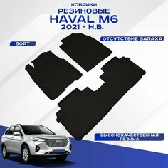 Автомобильные коврики резиновые HAVAL M6 / Хавал М6 2021-н. в. с высоким бортом Sei Ntex