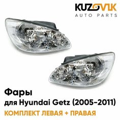 Фары для Хендай Гетц Hyundai Getz (2005-2011) механический корректор (5 контактов), комплект левая + правая 2 штуки, новые заводское качество атмосферостойкий пластик КУЗОВИК