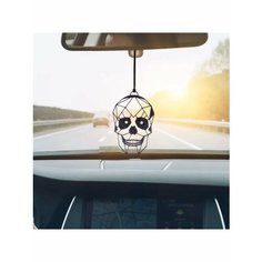 Подвеска в машину на зеркало Череп, подарок автолюбителю. Art on Wheels