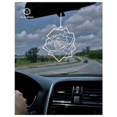 Подвеска в машину на зеркало Роза, подарок автолюбителю. Art on Wheels