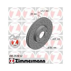 Диск Тормозной Спортивный Цена ZIMMERMANN 285351852
