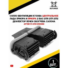 Сопло вентиляции кузова центральное Лада Приора и Приора 2, дефлектор печки обогрева салона Autorus63