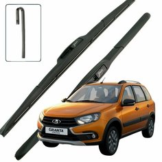 Дворники LADA Granta Cross / Лада Гранта Кросс 2194 2018 / 2019 / 2020 / 2021 / 2022 Щетки стеклоочистителя гибридные ОЕМ для автомобиля LYNXauto, 600мм-400мм, к-т 2шт.