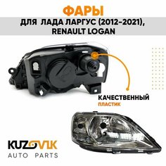 Фары комплект Lada Largus Renault Logan (2012-2021) под корректор КУЗОВИК