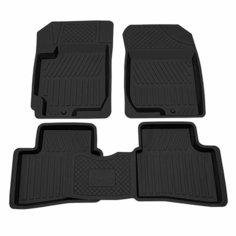 Коврик салонный резиновый (черный) для Kia Ceed (06-12) (Борт 4см) Rezkon