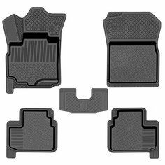 Коврик салонный резиновый (черный) для Suzuki SX4 (06-14) (Борт 4см) Rezkon