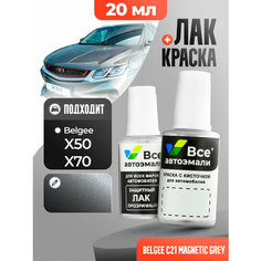 Подкраска (штрих-корректор) для сколов и царапин BELGEE | C21 | MAGNETIC GREY (20 мл.) Все Автоэмали