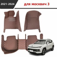 Автомобильные 3D-коврики, используемые в JAC JS4 Москвиче 3/Moskvich 3 2021-2024 годов выпуска, представляют собой водонепроницаемый и износостойкий кожаный материал для защиты салона автомобиля. Нет бренда