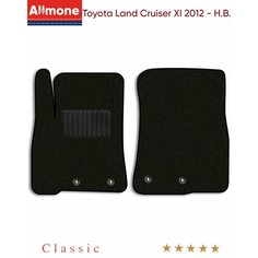 Коврики в салон текстильные Allmone "Классик" для Toyota Land Cruiser 11 (200) 2012 - Н. В, черные, 2шт. / Тойота Ленд Крузер 11