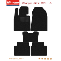 Коврики в салон текстильные Allmone "Премиум+" для Changan UNI-V 1 2021 - Н. В, черные, 5шт. / Чанган