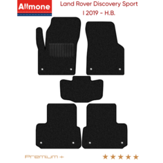 Коврики в салон текстильные Allmone "Премиум+" для Land Rover Discovery Sport 1 (L550) 2019 - Н. В, черные, 5шт. / Ленд Ровер Дискавери Спорт 1