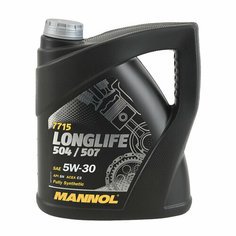 Масло Моторное Longlife 504/507 (Ех. O.e.m. For Vw Audi Skoda) 5W30 4L MANNOL арт. 77154