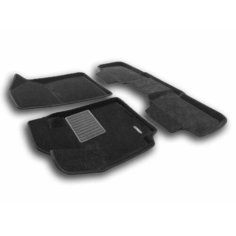 Коврики текстильные 3D Euromat для CHANGAN CS55 Plus / Changan UNI-S (3Д Евромат Чанган 55 плюс), с полиуретановым подпятником, черные
