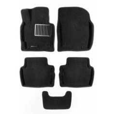 Коврики текстильные 3D Euromat для Mazda CX-5 I (2011-2017) / 3Д Евромат Мазда СХ-5, с металлическим подпятником, черные
