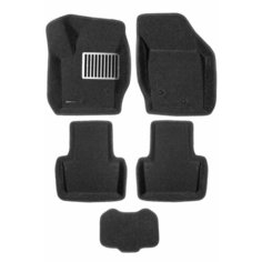 Коврики текстильные 3D Euromat для Volvo XC90 (2002-2014) / 3Д Евромат Вольво ХС90, с металлическим подпятником, черные