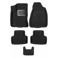 Коврики текстильные 3D Euromat для Nissan X-Trail II (T31, 2007-2015) / 3Д Евромат Ниссан Х Трейл Т31, с металлическим подпятником, черные