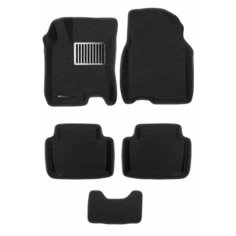 Коврики текстильные 3D Euromat для Nissan Qashqai I (J10 2007-2013) / 3Д Евромат Ниссан Кашкай, с металлическим подпятником, черные