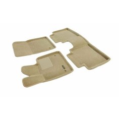 Коврики текстильные 3D Euromat для Voyah Free, (Евромат 3Д с бортиками Воя Фри), с полиуретановым подпятником, бежевые