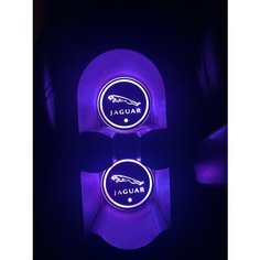 Подсветка подстаканников с логотипом Jaguar светодиодная Ягуар 2шт Shadowlight