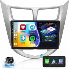 Штатная автомагнитола Hyundai Solaris, Accent 1/ 4+64 для хендай солярис 1,8 ядер/Android/ SIM/рамка и камера в подарок Нет бренда