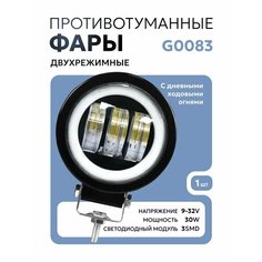 Противотуманная фара светодиодная универсальная туманка на квадроцикл, снегоход или электросамокат Autoled Opt