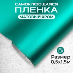 Пленка автовинил самоклеющаяся матовый хром мятная МИР КАРБОНА