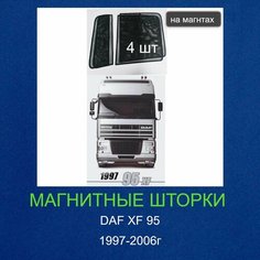 Шторки на магнитах DAF XF 95 (Даф) 1997-2006 , 4 шт Нет бренда