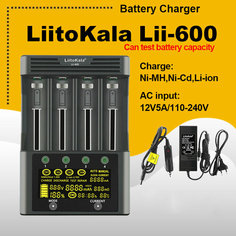 Зарядное устройство Liitokala Lii-600*, входное напряжение 12В, максимальный выходной ток 5А