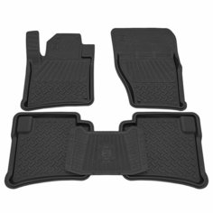 Коврик салонный резиновый для Volkswagen Touareg (10-18) (Борт 4см) Rezkon