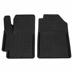 Коврик салонный резиновый (черный) для Kia Rio (17-Н. В.) (передний ряд сидений) (Борт 4см) Rezkon