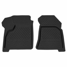 Коврик салонный резиновый (черный) для LADA Priora (2170/2171/2172) (передний ряд сидений) (Борт 4см) Rezkon