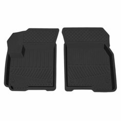 Коврик салонный резиновый (черный) для Chevrolet Aveo (03-12) (передний ряд сидений) (Борт 4см) Rezkon