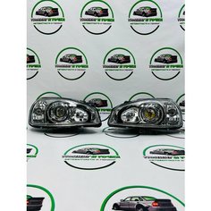 Фары передние Калина 1 2.5 bi-led хром маска в стандартном стиле комплект