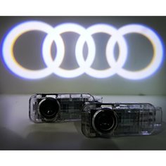 Лазерная подсветка дверей с логотипом для AUDI в штатное место Нет бренда
