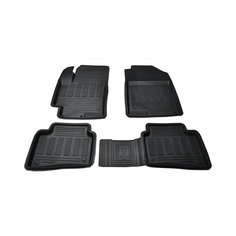 Коврик для салона автомобиля Skoda Rapid, комплект, с бортом, резиновые Rezkon