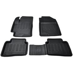 Коврик в салон автомобиля Ford Fiesta (2001-2008г.), комплект, с бортом, резиновые Rezkon