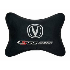 Автомобильная подушка на подголовник алькантара (черная) CHANGAN CS55 Plus VIP Tuning