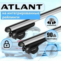 Багажник Атлант на крышу для HYUNDAI Tucson 5-дв внедорожник 2020-н. в. IV, на интегрированные рейлинги, поперечины усиленные типа аэро, 90 кг, 110 см, с замком Atlant